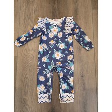 Pete  Lucy 12-18 months Navy Floral Long Sleeve Jumper Romper