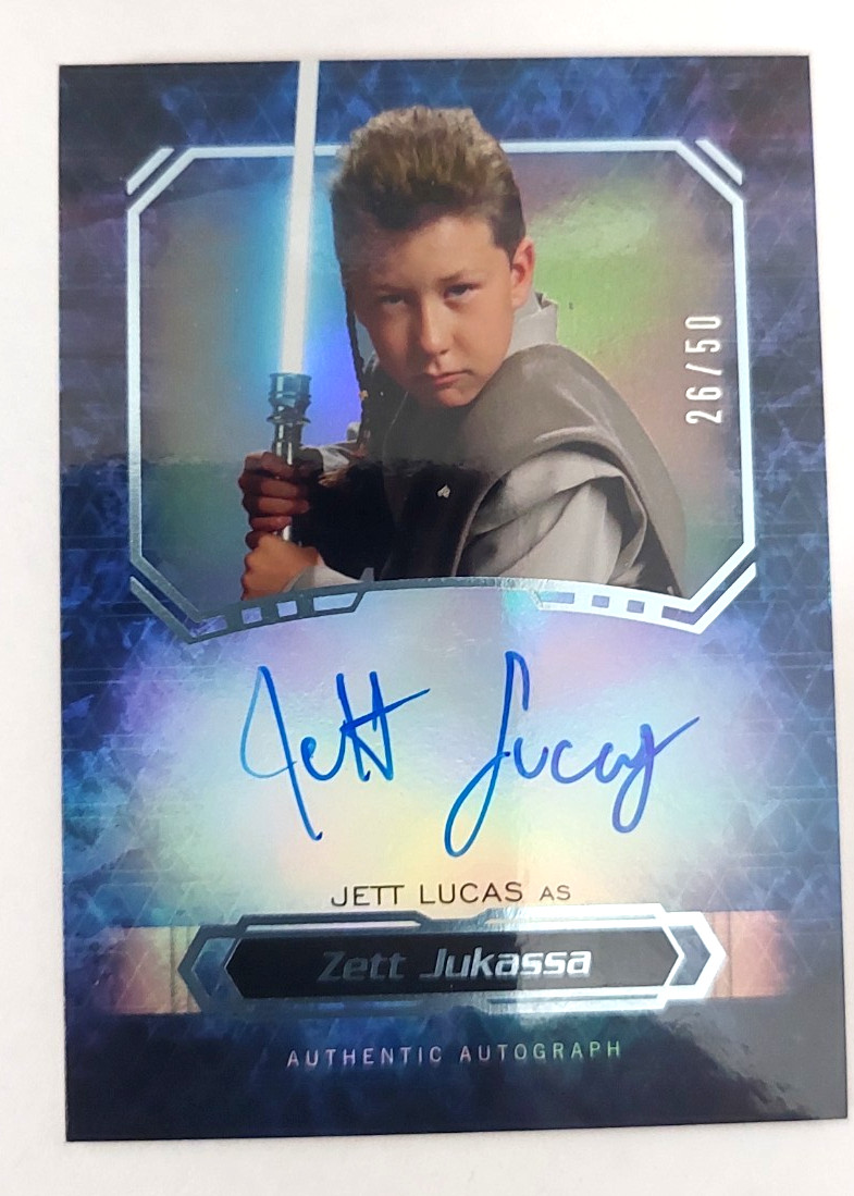 2016 Star Wars Masterwork Jett Lucas as Zett Jukassa on card Auto 26/50 view 1