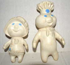 Vintage 1971 Pillsbury Poppin Fresh Doughboy  1972 Poppie Doughgirl Soft Vinyl