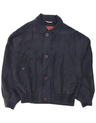 Raybest Herren Bomberjacke UK 36 Small Navy Blau Seide DK08