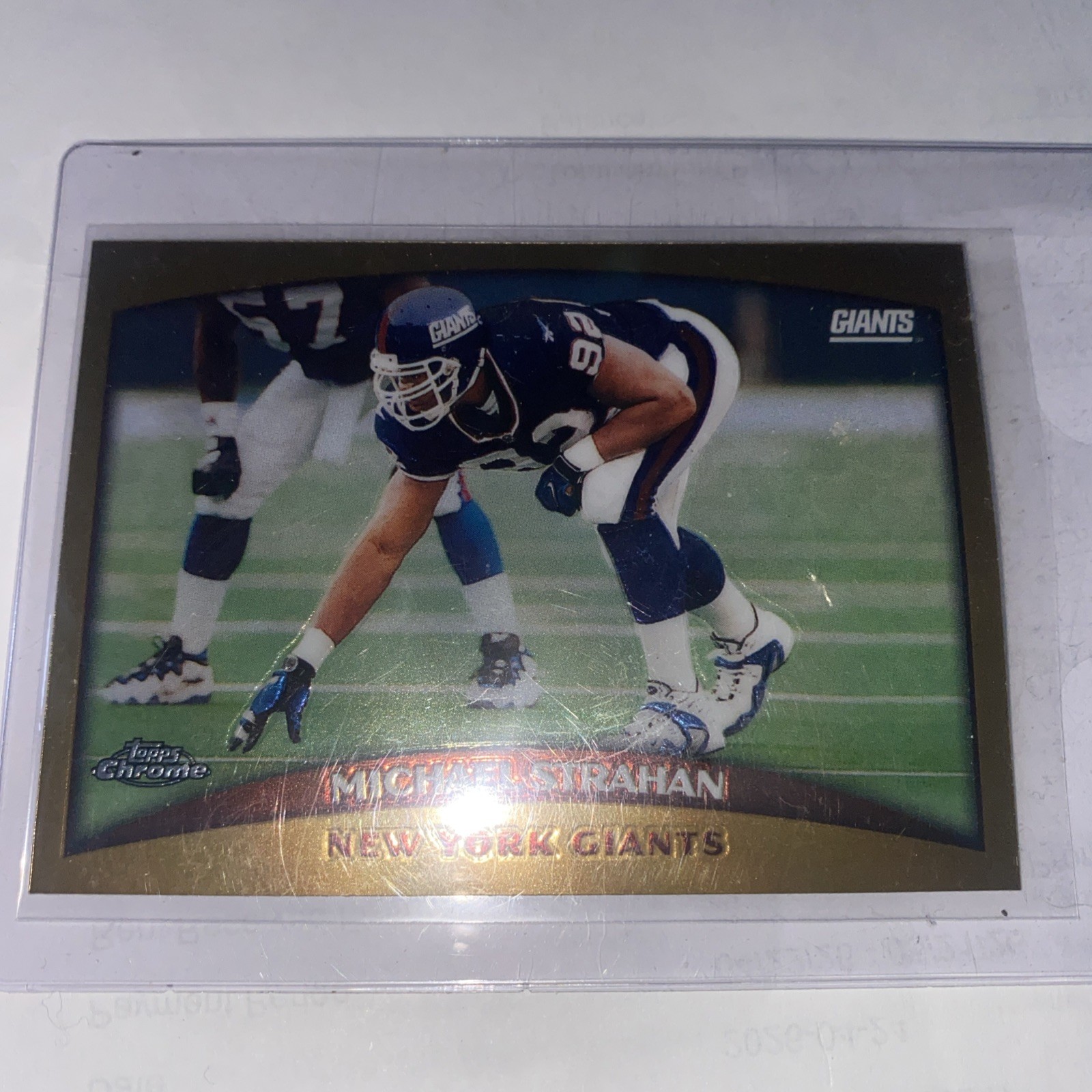 1998 TOPPS CHROME REFRACTOR - MICHAEL STRAHAN #139 HOF! NEW YORK GIANTS! 