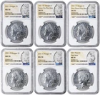 2021 Morgan & Peace Silver Dollar 6 Coin Set NGC MS 70