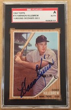 HARMON KILLEBREW #70 1962 Topps Baseball SGC AUTO AUTHENTIC TWINS