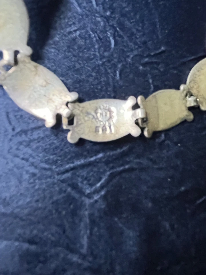 VTG Taxco 950 Sterling Silver Turquoise Necklace Bracelet & Earrings Set Mexico - Image 3 of 4