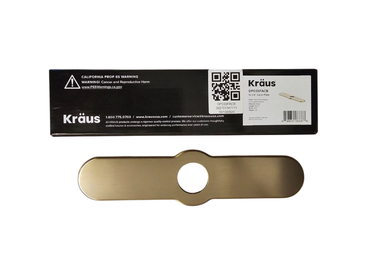 Kraus DP03SFACB Deck Plate for Kitchen Faucet Champagne Bronze Escutcheon