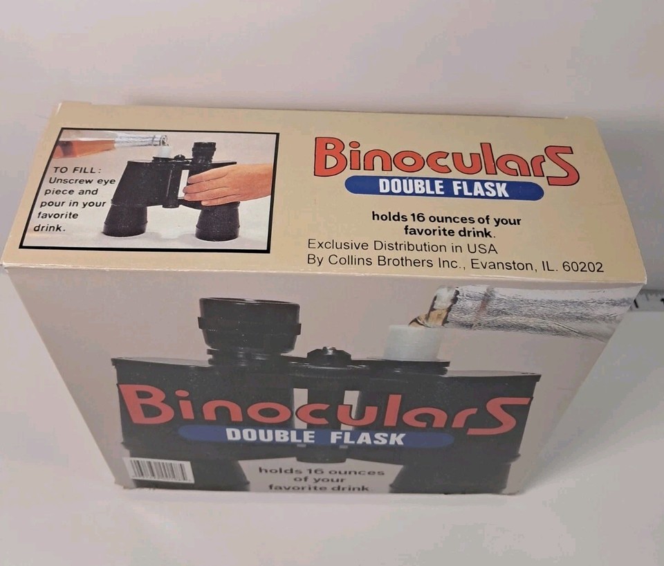 NEW Double Flask Binoculars Holds 16 Oz. Liquor Collins Brothers | eBay