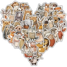 50/100PCS Cute Hand Drawn Animals Stickers Harajuku Skateboard Laptop Guitar Ska