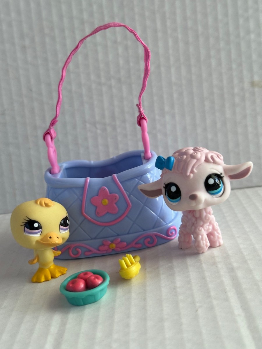 Littlest Pet Shop LPS Gift Set Purse Carrier Lamb 1195 Duck 1196