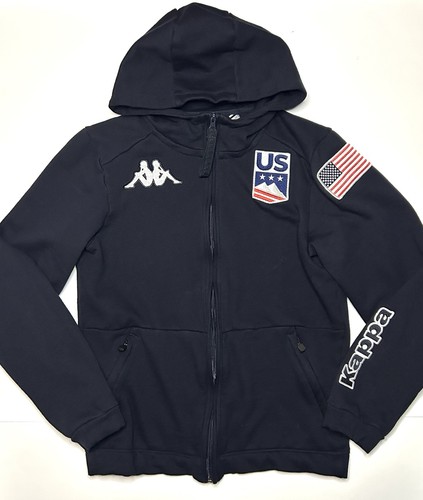 Kappa Adult USA Team Sweater Hoodie Zip-Up Jacket Dark Navy Blue Size Small
