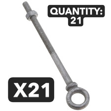21-PACK National Hardware N245-084 Hot Dipped Galvanized Steel Eyebolt 1/4 x 4"