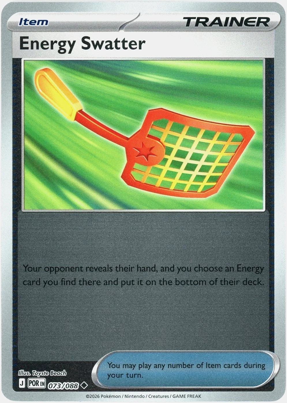 Energy Swatter - 073/088 - Reverse Holo - Pokemon Perfect Order