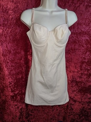 VTG Body Slimmers by Nancy Ganz Shaper 36B Nude Beige Control Slip Shaper Dress