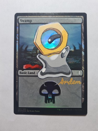 SWAMP FOIL MELTAN POKEMON MAGIC GATHERING ALTERED ART HAND PAINT DEMIAN SOLIS