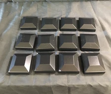 Dunzy 2"x2" Black Aluminum Fence Post Caps (12 Pack) |Pressure Fit for Deck/Rail