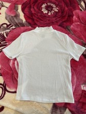 SWS ESSENTIALS White Ribbed Mock Neck Short S...