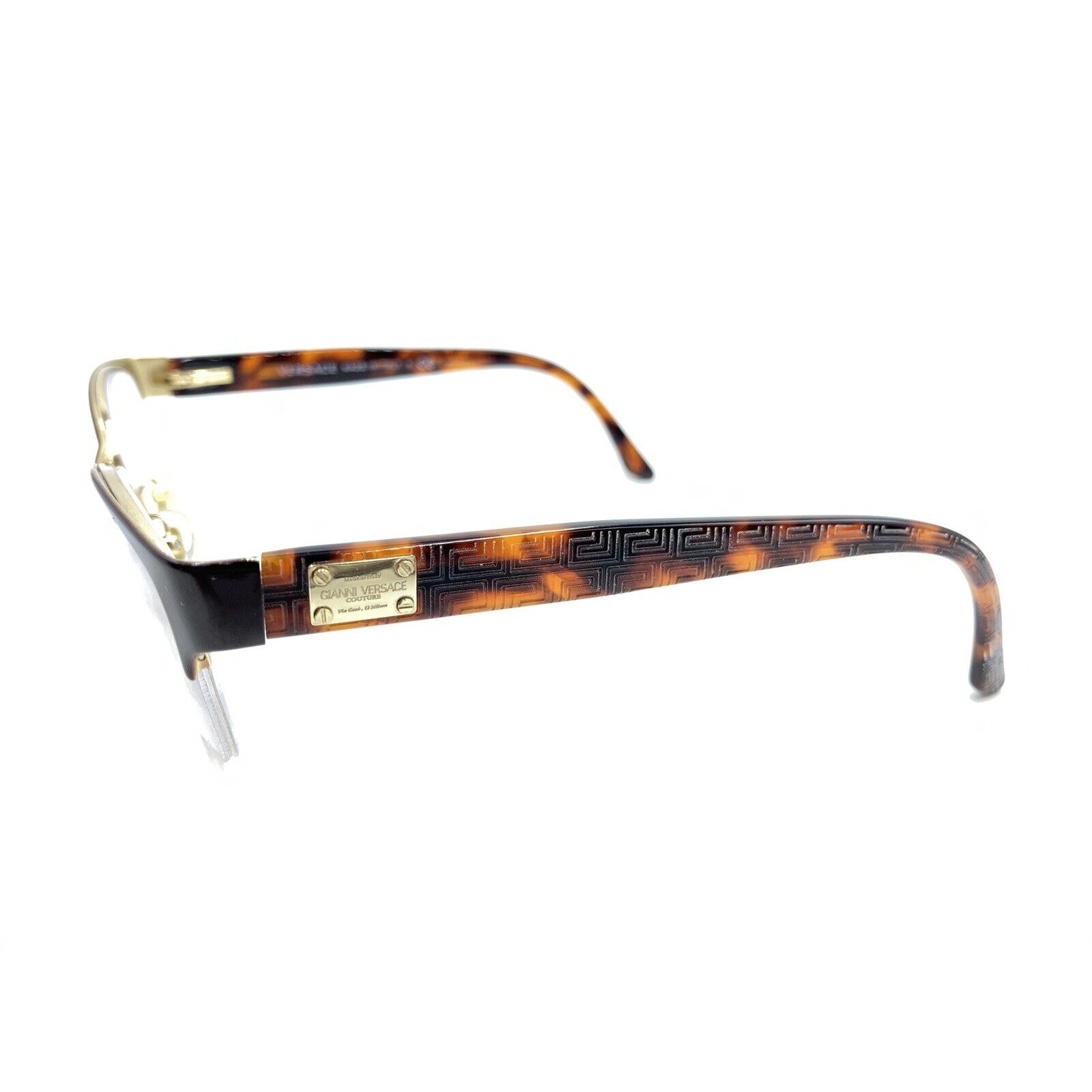 Versace 1222 1344 Dark Brown Tortoise Half Rim Eyeglasses Frames 53-17 140 Italy thumbnail 7