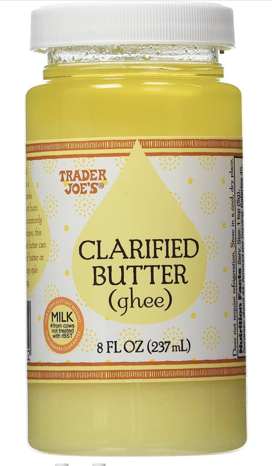Trader Joe's Clarified Butter Ghee 8 FL Oz