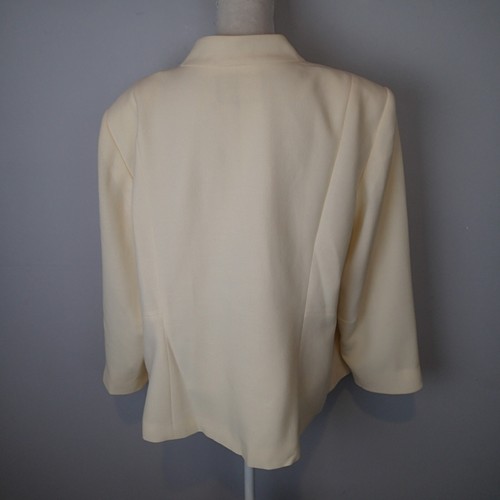 Lafayette 148 Wool Classic Blazer Jacket Button Sz 22w cream - Picture 6 of 13
