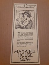 1924 Maxwell house Coffee Newspaper Ad Good T...