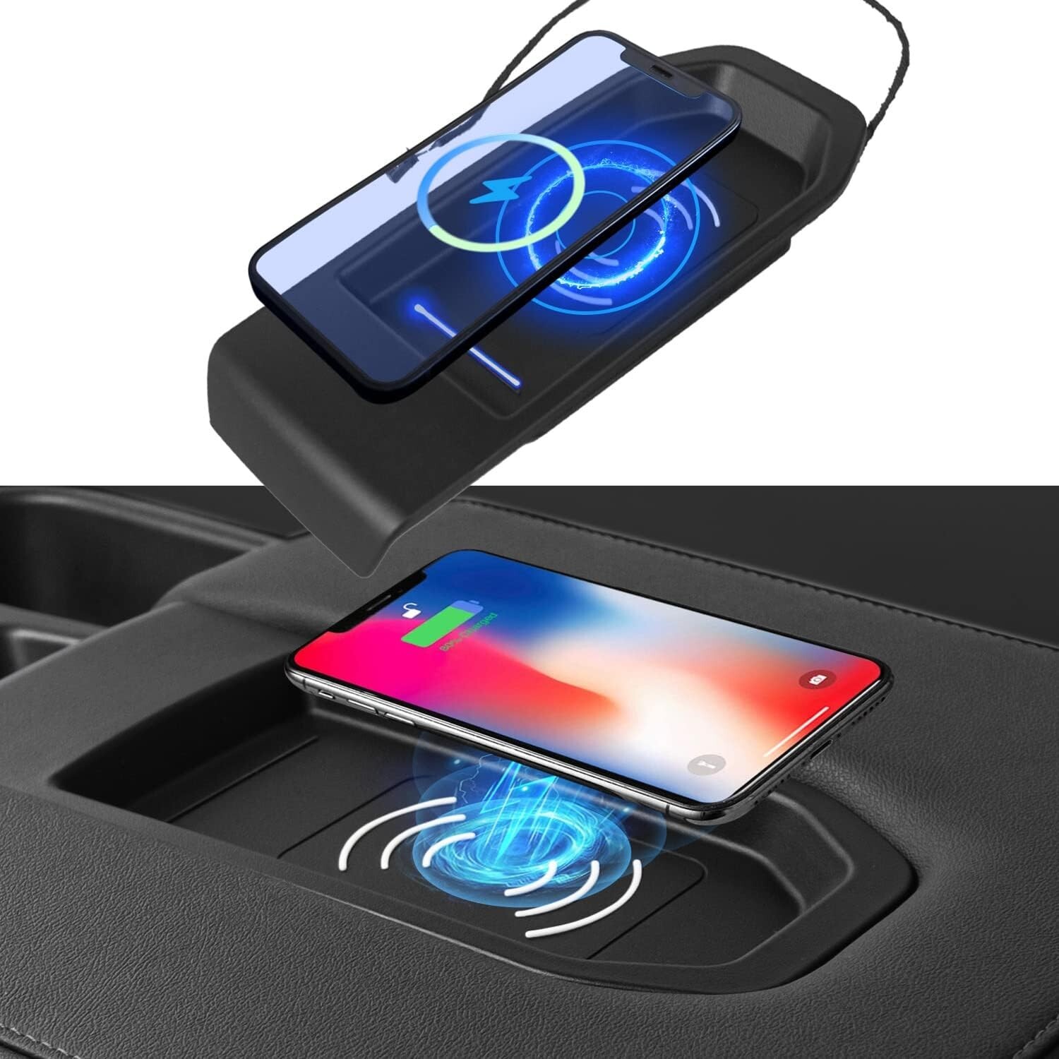 For 2019-2026 Chevrolet Silverado Wireless Charger Tray 15W Fast Center Console