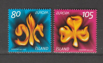 s35109 INSEL ISLAND EUROPA CEPT MNH ** 2007 2v SCOUT BADEN POWEL