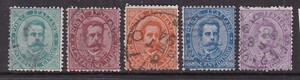 ITALY ^^^  1889   used  short set  CLASSICS   ( Humbert  I ) HCV @xrum1834ital55