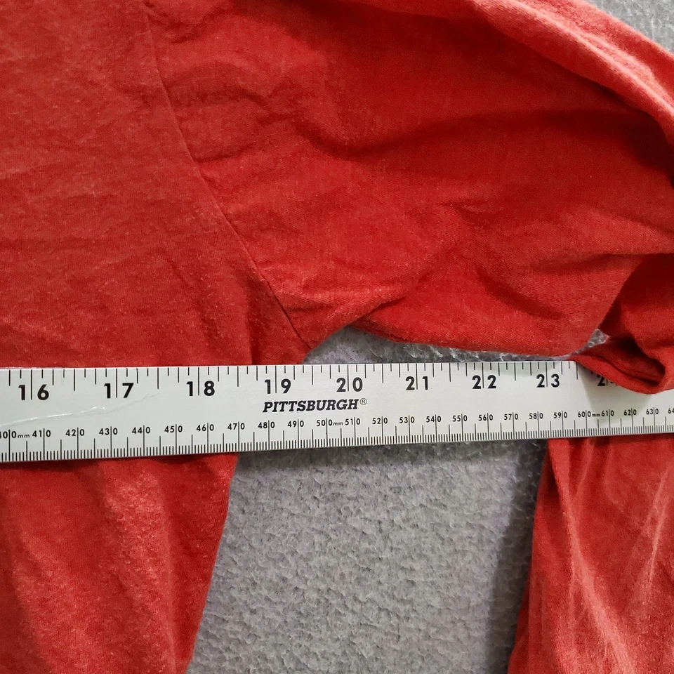 Columbia Mujer Sudadera Mediana Roja Sudadera con Capucha Logo Cuello en V Manga Larga Pullover Foto 4 de 4