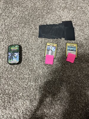 Two Expensive And Rare Pokémon With Metal Pokémon Box And Sleeves 