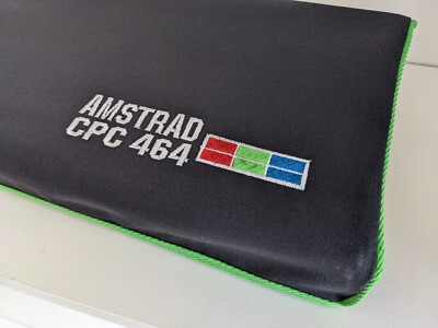 AMSTRAD CPC 464 - Dust Cover- graphite grey cotton canvas- embroidered 
