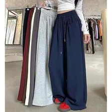 Women Hip Hop Style Baggy High Waisted Long Pants Lady Versatile Pants