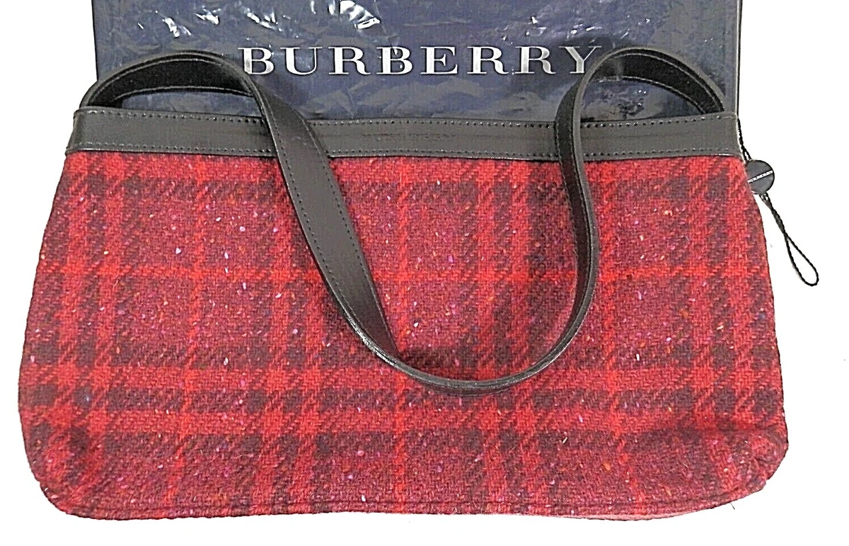 Vintage Burberry Handbag - Black Leather Shoulder Handbag