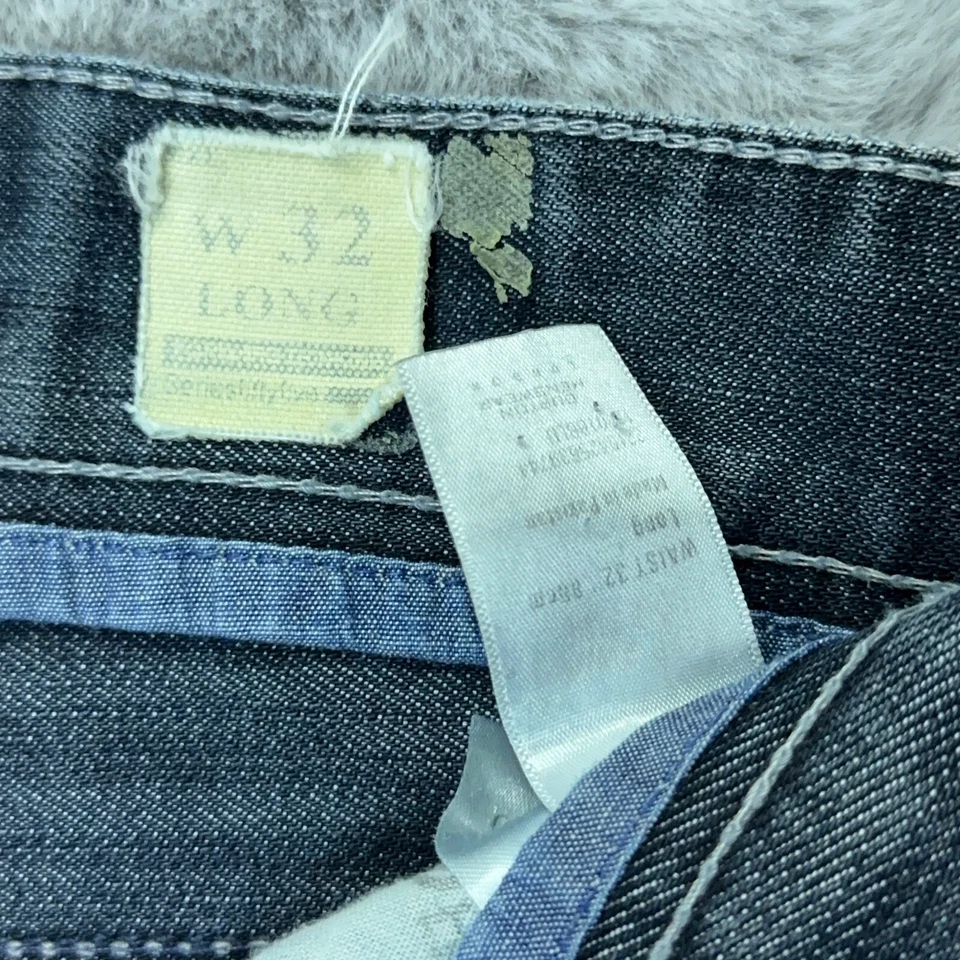 Cross Hatch Hombre 32x32 Azul Denim Botón Mosca Envejecido Foto 4 de 4