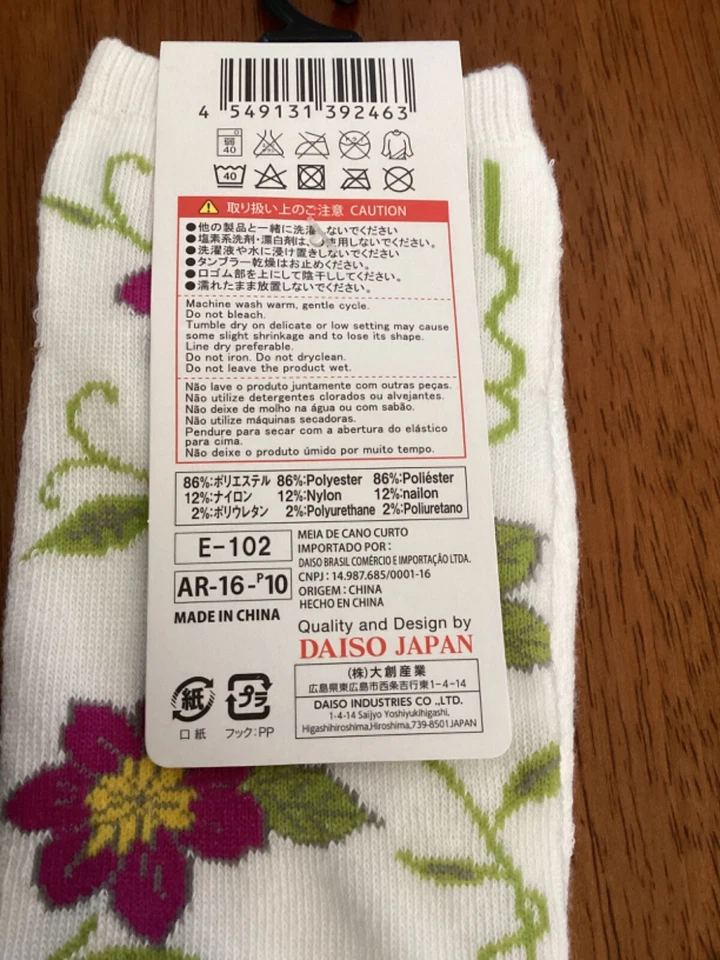 Calcetines cortos japoneses para mujer Daiso Chanclas Punta Tabi talla 6-8 found@Japan Foto 3 de 3