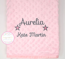 Personalised Baby Swaddle Wrap, Cute Star Design, Pink, Blue, Grey or White