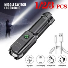 99000LM Super Bright LED Flashlight USB Rechargeable Torch Tactical lights