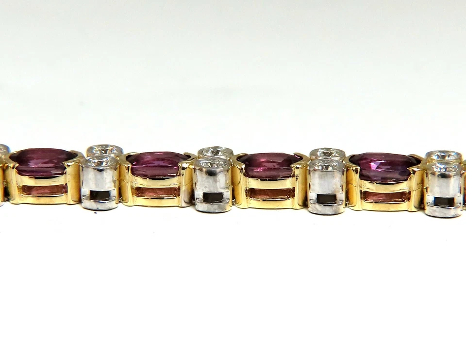 12.90ct Natural Ruby Diamonds Bracelet 14 Karat Two Toned** - Image 2 of 4