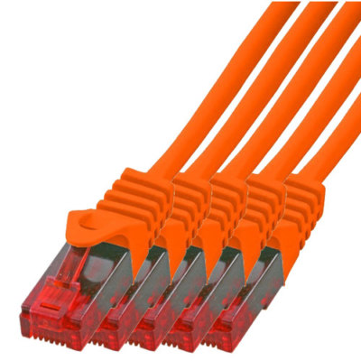 5 x 3m CAT.5 Gigabit Patchkabel Netzwerkkabel orange LAN Netzwerk Kabel CAT5