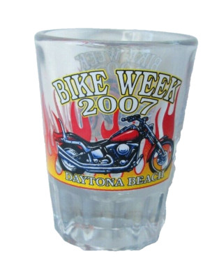 Bike Week 2007 Schnapsglas Daytona Beack Florida Flammen Motorrad Vintage