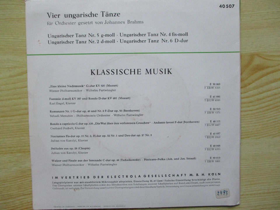 3 x Single R. Schock HYMNE, ZWISCHEN TAG UND TRAUM, Brahms VIER UNGARISCHE TÄNZE - Bild 4 von 4