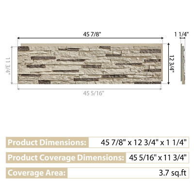 Faux Stone Panel 3.7-22.2 Sq Ft,Realistic Texture,Great for DIY Home Projects