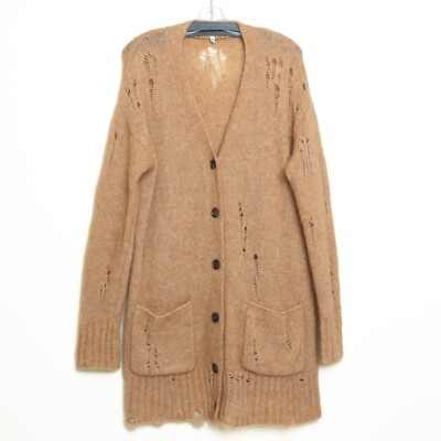 R13 Cardigan Mohair Wool Oversized Sweater Size Small Camel Brown Soft