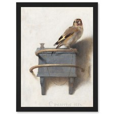 Fabritius The Goldfinch Bird Animal Nature Painting A4 Framed Wall Art Print
