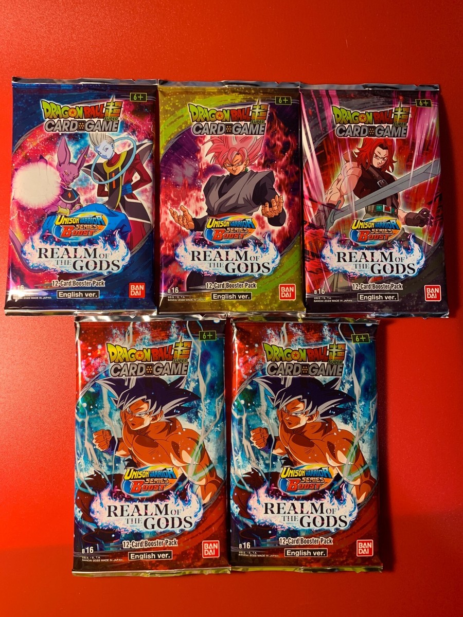DRAGON BALL SUPER TCG: REALM OF THE GODS Booster Pack Lot - 5