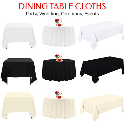 180GSM Polyester Tischdecke Abdeckung Rund/Rechteck/Quadratisch für Hochzeiten Partys