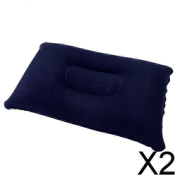 2x Cojín Inflable Cojín de Aire de Viaje Camping Coche Playa Reposacabezas