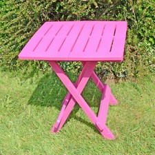"BARI" RESIN FOLDING OCCASIONAL TABLE by TRABELLA in PINK, TB-577