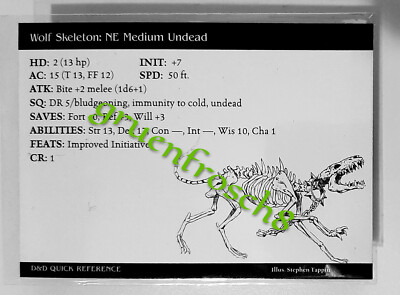  WOLF SKELETON  57 C  HARBINGER 2003  D&D MINIATURES GAMES CARD  DDM WIZARDS