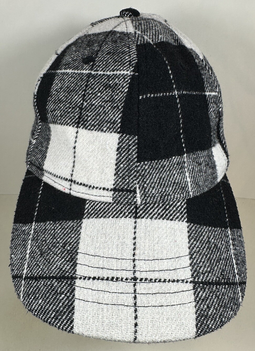 Checkered Blank Hat Gingham Checked Pattern White… - image 2