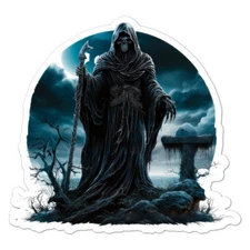 Grim Reaper Death, Vinyl Decal Sticker, Indoor Outdoor, 3 Sizes, #9273