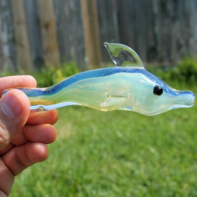 5" Dolphin Glass Smoking Pipes Tobacco Heavy Duty Fumed Color Changing Blue  | eBay